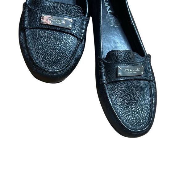 New Coach Fredrica Leather Slip On Loafers Black 6.5B - Picture 2 of 6